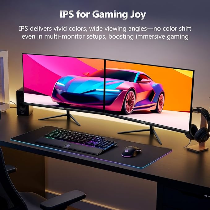 Z-Edge 24 inch 240Hz 165Hz Gaming Monitor, FHD 1080p, MPRT 1ms, IPS Monitor Gaming, 350nits, 16.7M Colors, 99% sRGB, UG24PJ Frameless Bezel, DP x1, HDMI x1(Black)