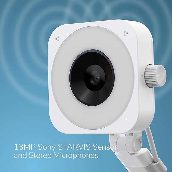 OKIOCAM W1 USB 4K 8MP Document Camera with Light for Teachers. Comes with OKIOPoint & AI-Tracking Presentation Software. Doc Camera for Classroom. Compatible with PC/Mac, with Type-C Adaptor