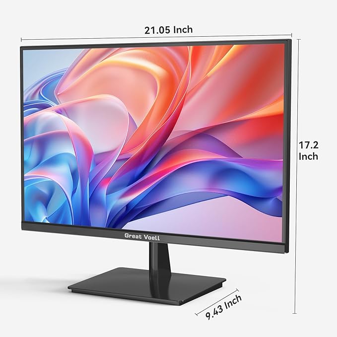 23.8 Inch Gaming Monitor, 75Hz/FHD(1920 * 1080) 1K Computer Monitor, Support HDMI/VGA Display, FreeSync, 99% sRGB, 1500:1 Contrast Ratio for Home Office & Gaming-Wall Mountable