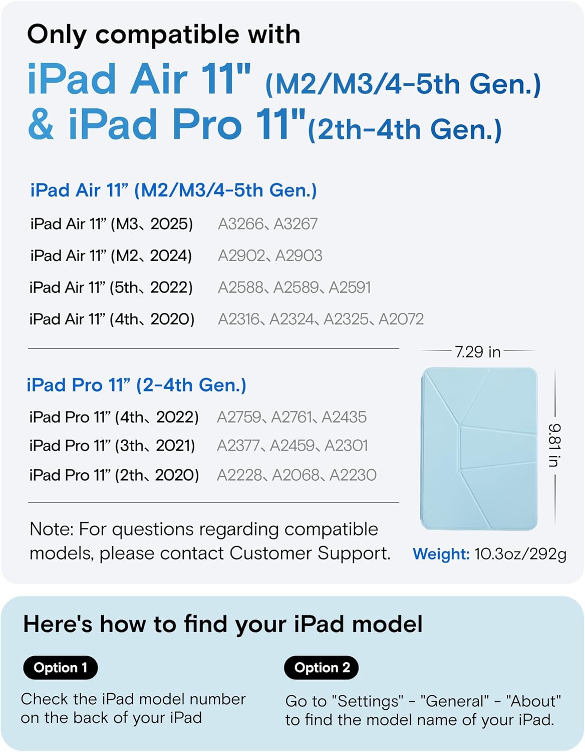 MOFT Dynamic Folio Case for for iPad Air 11-inch M3 M2 2025 2024/10.9 Air 5th 4th Generation 2022 2020, iPad Pro 11 Inch 4th/3rd/2nd Gen, Magnetic Case with 20+ View Angles, Soothing Mist x Misty Cove