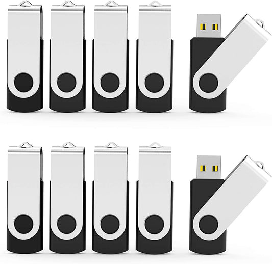 Aiibe 32GB USB 3.0 Flash Drive 10 Pack 32GB USB Flash Drives Bulk Thumb Drive USB Drive USB Stick Jump Drive 32GB 3.0, Black