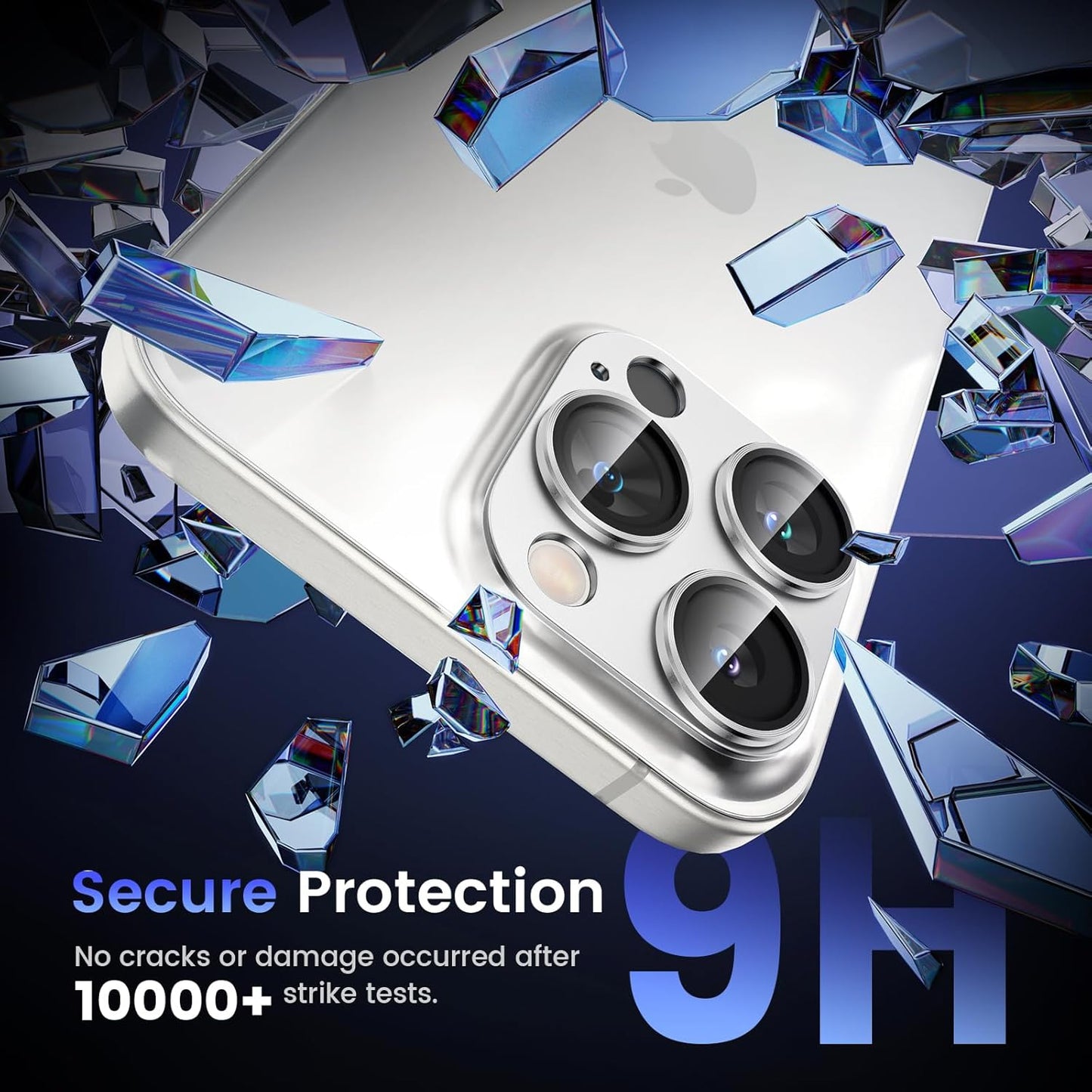 Tensea for iPhone 16 Pro/iPhone 16 Pro Max/iPhone 15 Pro/iPhone 15 Pro Max Camera Lens Protector, Metal Aluminum Alloy Tempered Glass Cover Camera Screen Protector Accessories, Case Friendly
