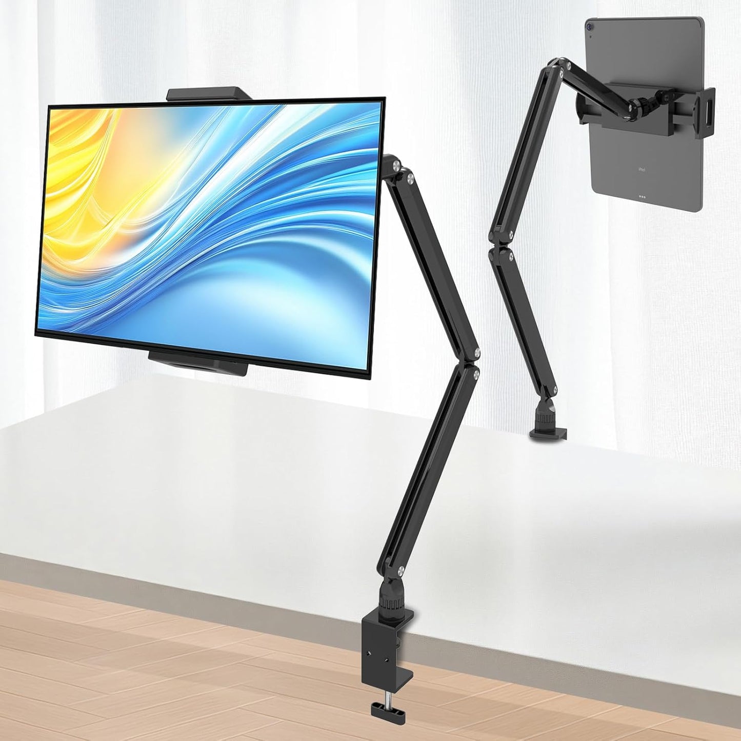 Tablet Stand for iPad, Aluminum Multi-Angle Adjustable Tablet Holder, Heavy-Duty Metal Base for Desk, Compatible with 5.1''-13'' iPad Pro, Surface, Kindle, Tablets, Portable Monitors and More (ZMXBZJ)