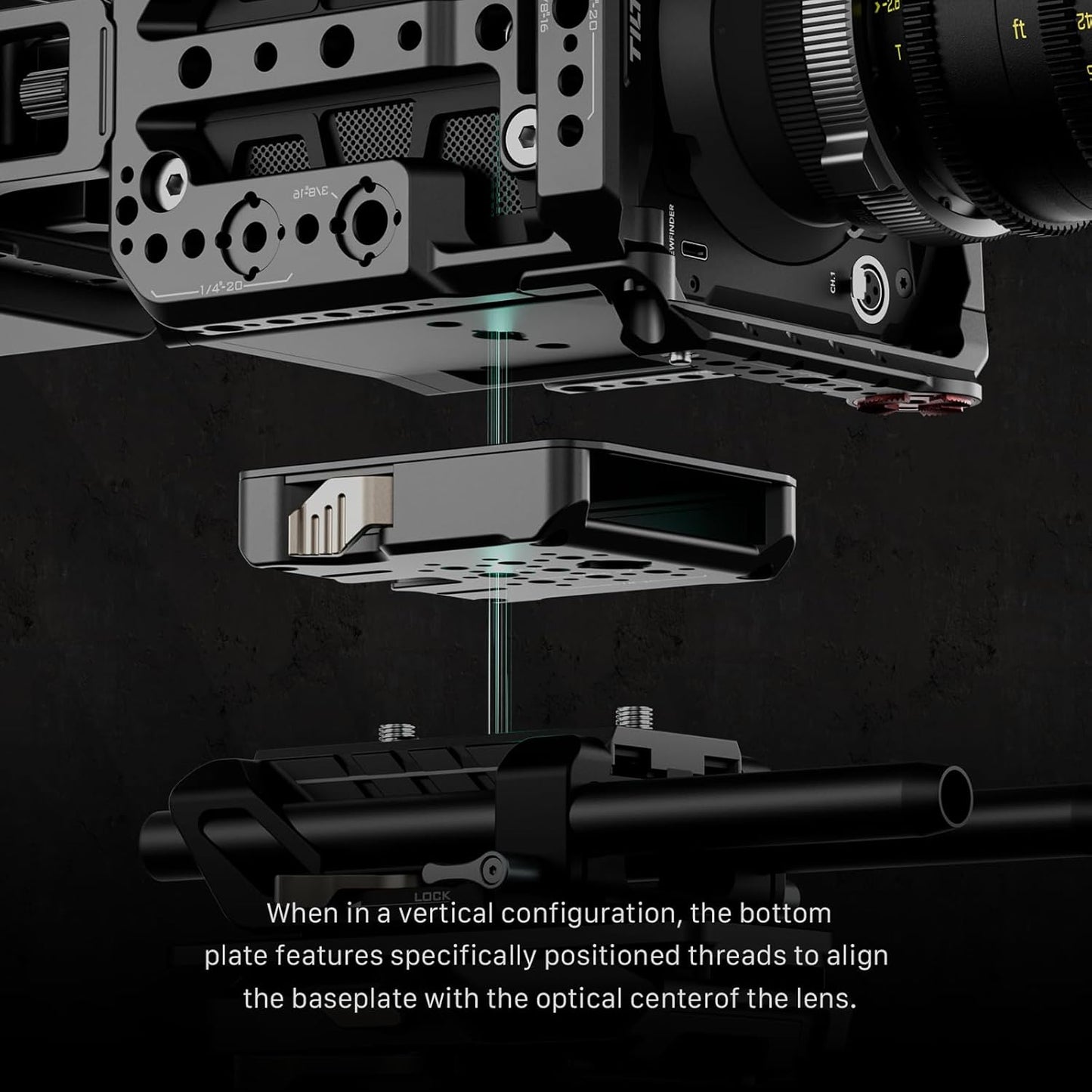 Tilta Camera Cage Compatible with Blackmagic Pyxis 6K/ Pyxis 12K- Includes Full Cage, Quick Release Bottom Plate, and Mini Tool | ES-T21-FCC