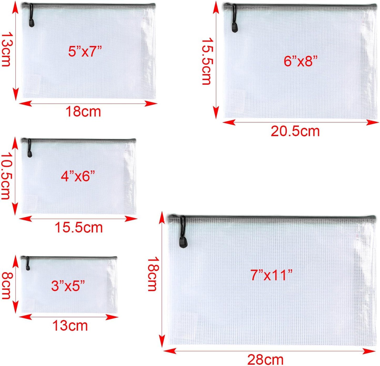 Oaimyy-20 PCS-3"x 5" inchs-Zipper Pouch, Puzzle Storage Bag Plastic Zip Pouches File Folders Bags for Organizing,Office Supplies, Board Game Organization,Home Storage-Black