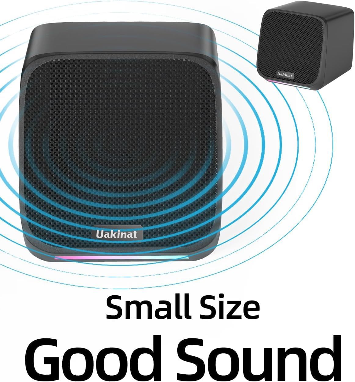 Computer Speakers with Colorful RGB Lights, USB Powered 3.5mm Aux- in Mini PC Speakers, Small Computer Speakers USB Powered 3.5mm Aux Speaker for PC,Laptop,Tablet,Phone