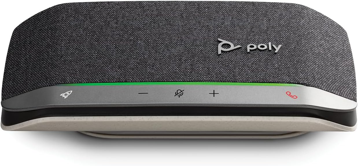 Poly Sync 20 USB-C Personal Portable Smart Speakerphone (Plantronics) – Noise/Echo Reduction -Works w/Teams, Zoom, PC, Mac, Mobile – Amazon Exclusive