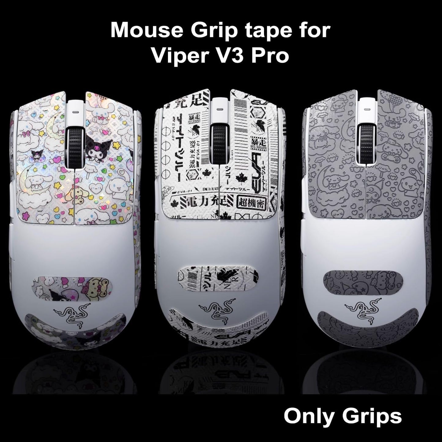 Grip Tape for Razer Viper V3 Pro - Anti-Slip,Enhanced Control, Sweat Resistance,Improves FPS Gaming Grip & Mouse Protection [Pre-Cut] M4A4