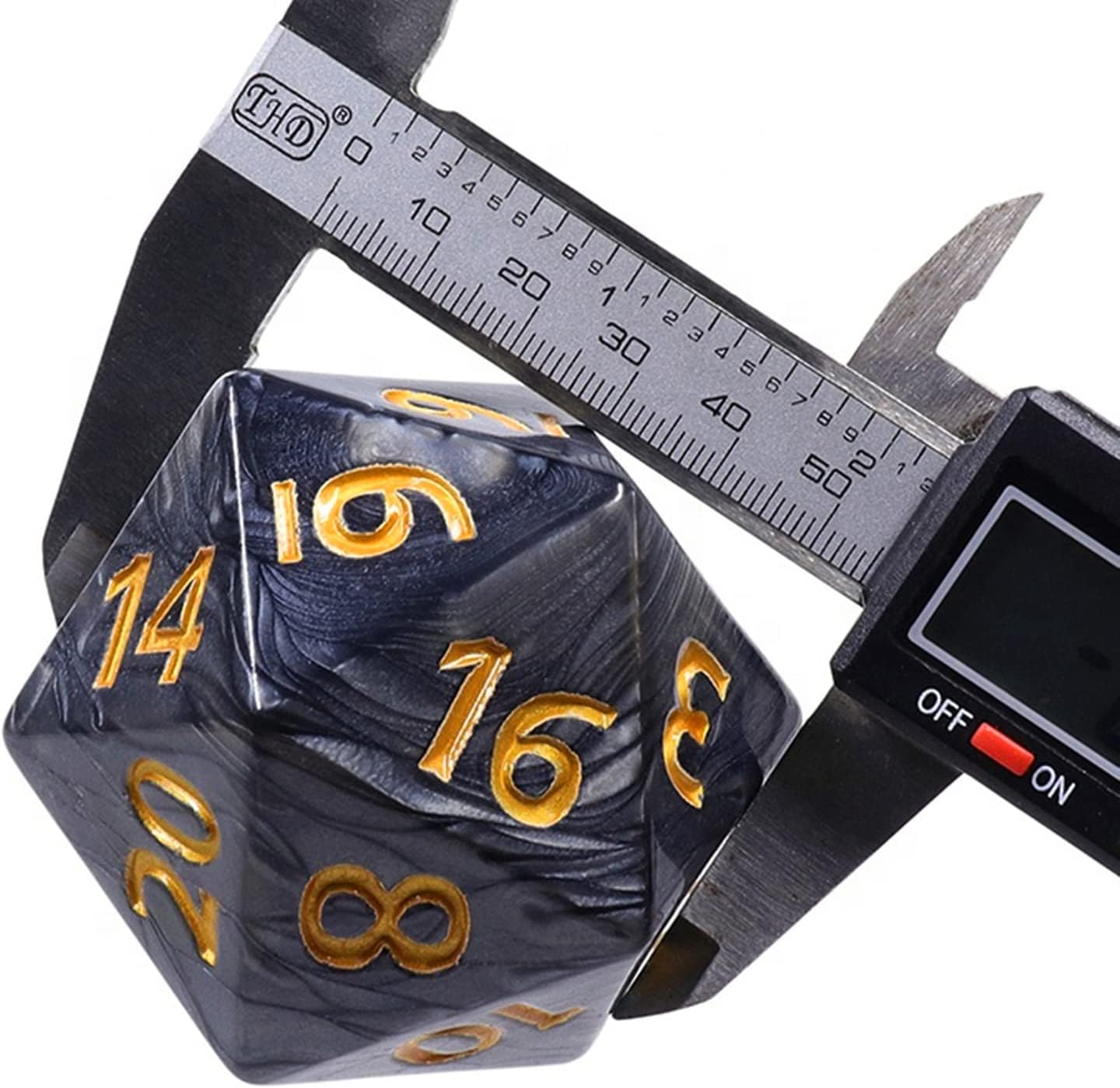 20 Sided DND Dice,D20 Giant Polyhedral Dice,55mm Titan Large Pearl Color D20 Dice,20 Sided Cube D&D Dice Set for Dungeons and Dragons, RPG, MTG Table Games(Black-Pearl Series)