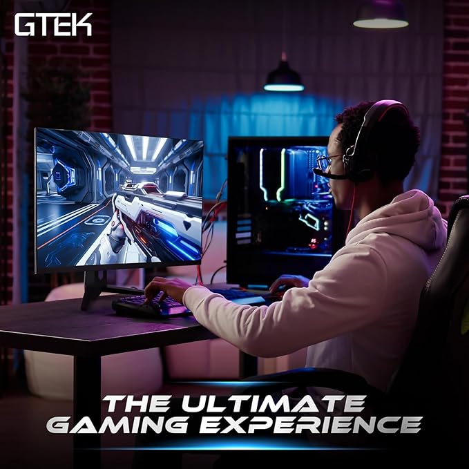 GTek 27 inch 240Hz 2K Gaming Monitor, QHD 2560 x 1440P Computer Monitor, Extreme Low Motion Blur, Fast IPS 1ms MPRT, DisplayPort/HDMI, VESA, Height Adjustable- Q2740P