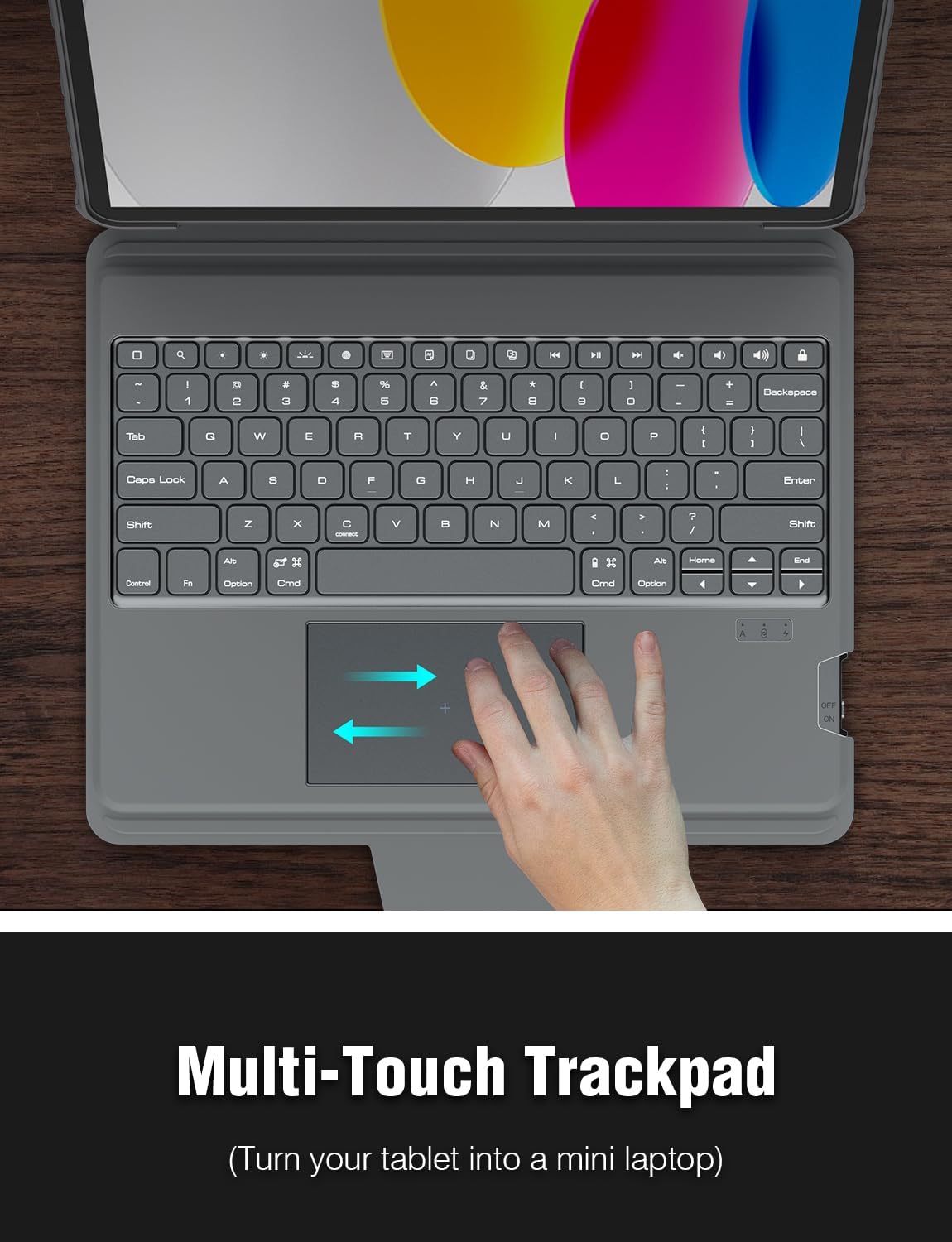 Nillkin for iPad A16 11th 10th Generation Case with Keyboard, Slide Camera Cover, Backlit Detachable Wireless Keyboard with Pencil Holder and Multi-Touch Trackpad for iPad (A16) 11th/10th Gen - Grey