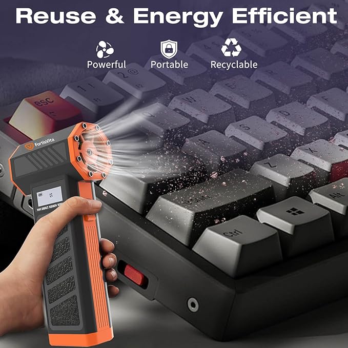 Compressed Air Duster Electric Air Duster for Cleaning Computer pc Keyboard Air Blower for Electronics Turbo Jet Blower Rechargeable mini Hand held dust Blower