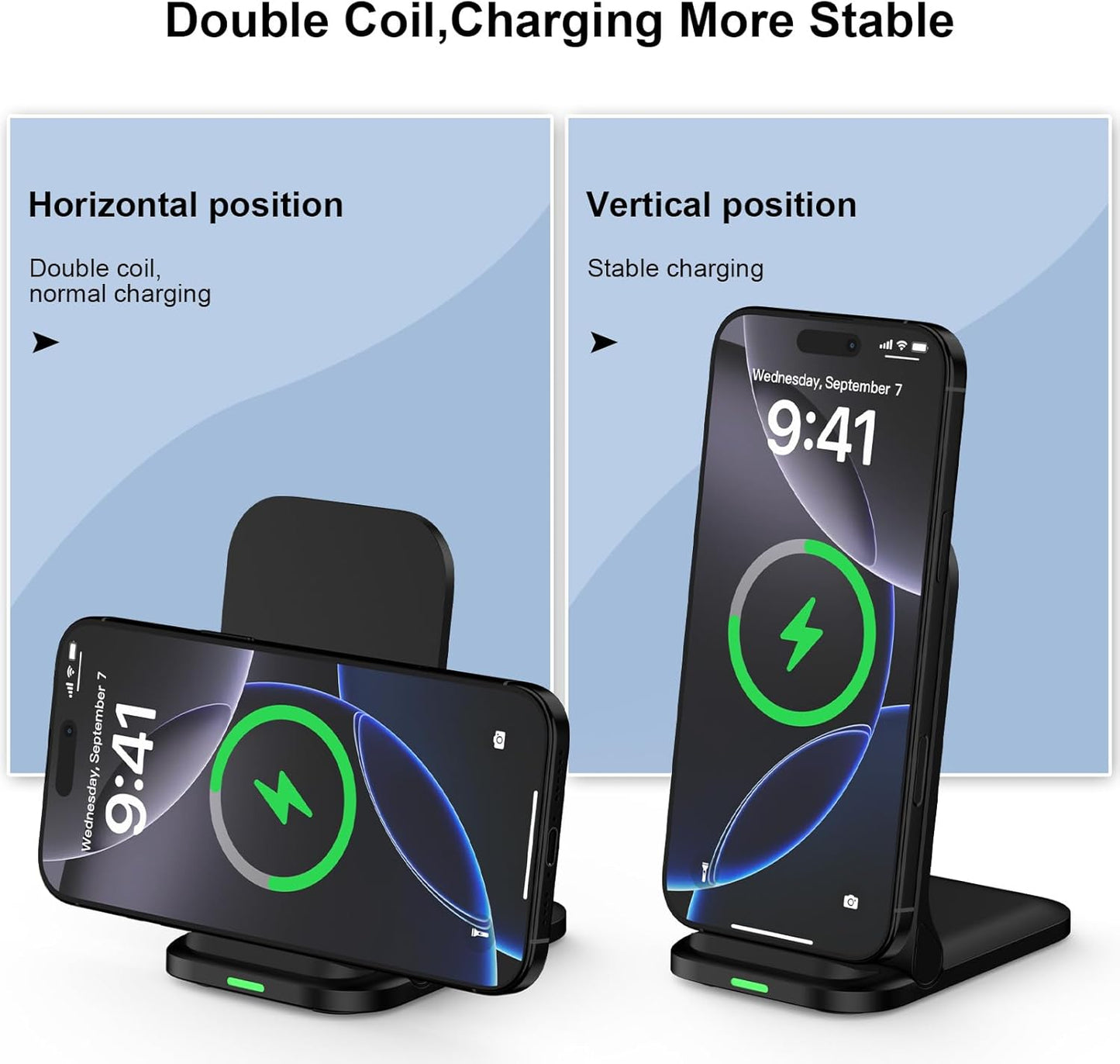 Wireless Charger Stand Samsung Wireless Charger Fast Charging Foldable Phone Android Charging Station for Samsung Galaxy S25 Ultra S24 S23 S22 S21 S20,iPhone 16e 16 Pro Max 15 14 with Adapter