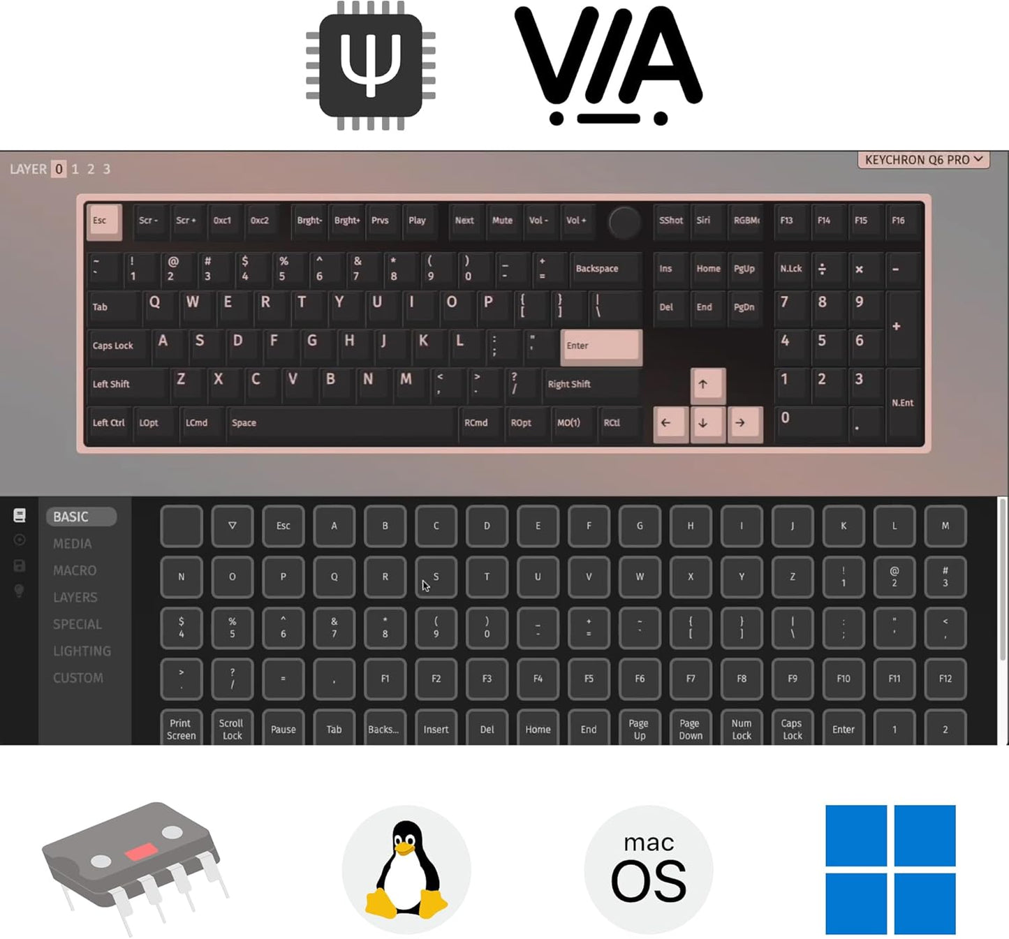 Keychron Q6 Pro Full-Size Bluetooth Custom Mechanical Keyboard for Mac Windows Linux, Full Metal QMK/VIA Programmable Knob KSA Double-Shot PBT Keycaps Hot-Swappable Keychron K Pro Banana Switch-White