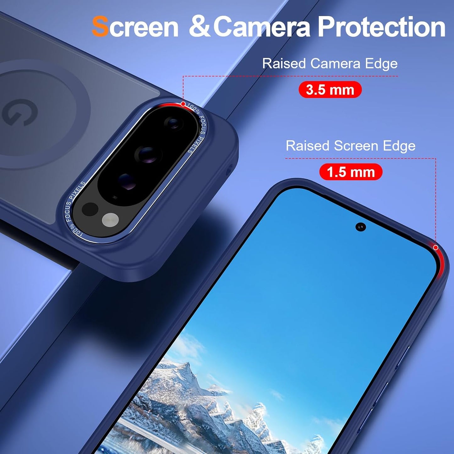 Magnetic for Google Pixel 10 Pro XL Case, [Military Grade Drop Protection] [Compatible with MagSafe] Shockproof Slim Translucent Matte Anti-Slip for Women Girls Men Case, Dark Blue