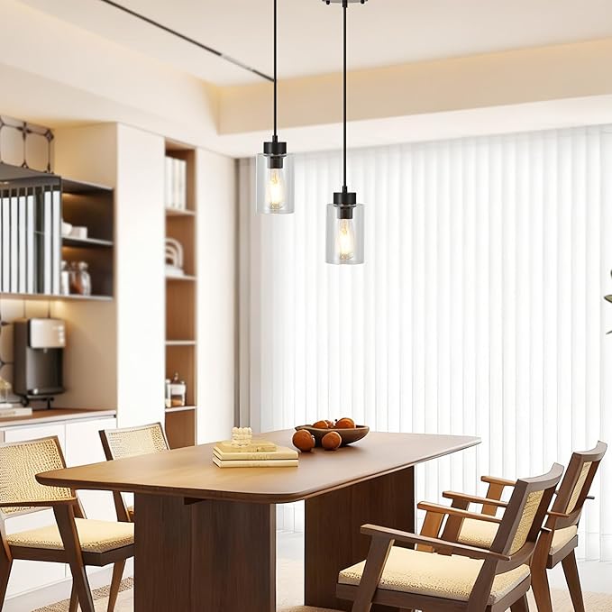 Glass Pendant Lights Kitchen Island, Oil Rubbed Bronze Kitchen Pendant Lighting Over Island, Hanging Light Fixtures Modern Pendant Lights for Hallway Entryway Bedroom Dining Room