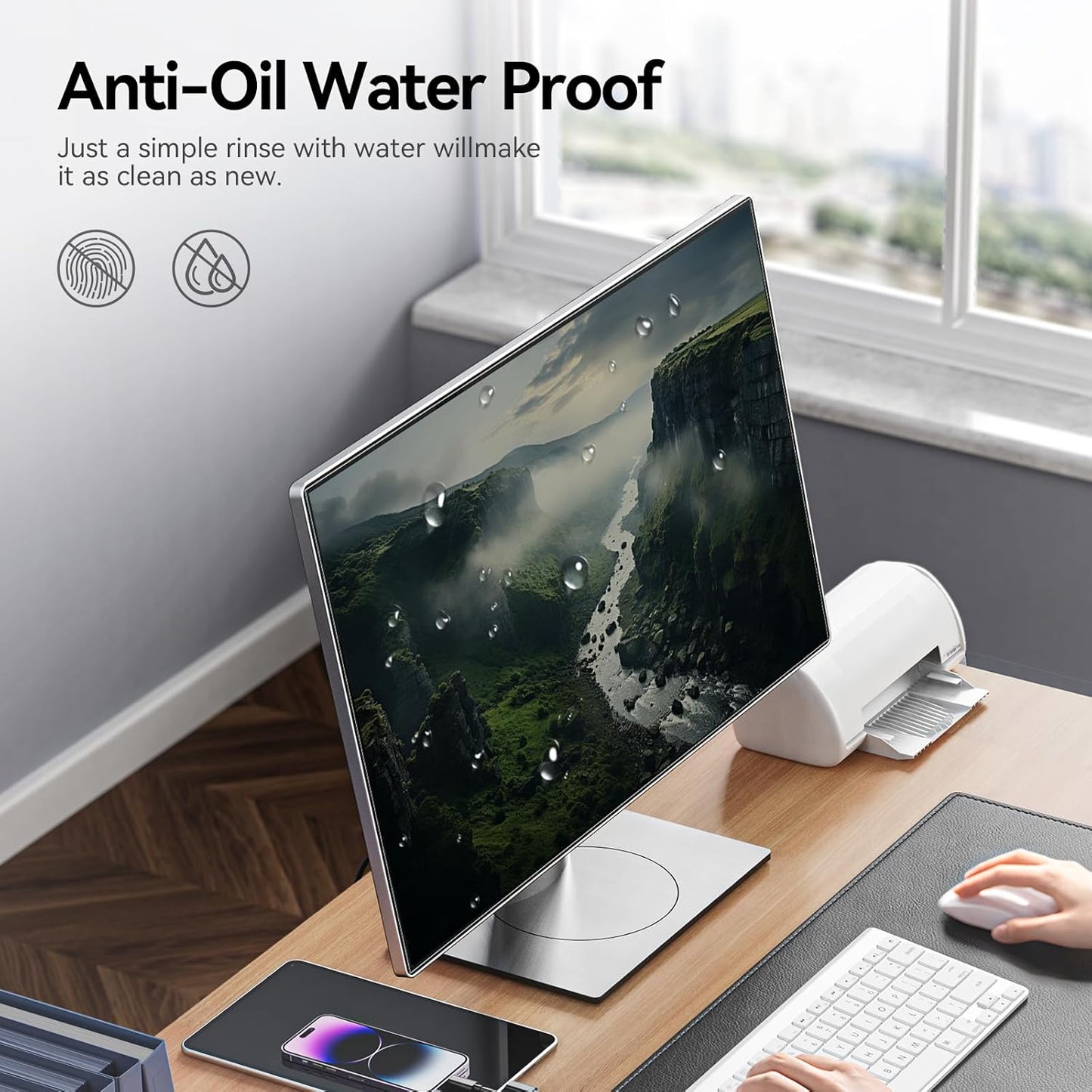 [2-Pack] 27 Inch Anti Blue Light Anti Glare Computer Screen Protector for 16:9 Widescreen Monitor, Removable Anti-Scratch Anti-UV Blocking Screen Filter, Eye Protection Reduce Eye Fatigue and Strain