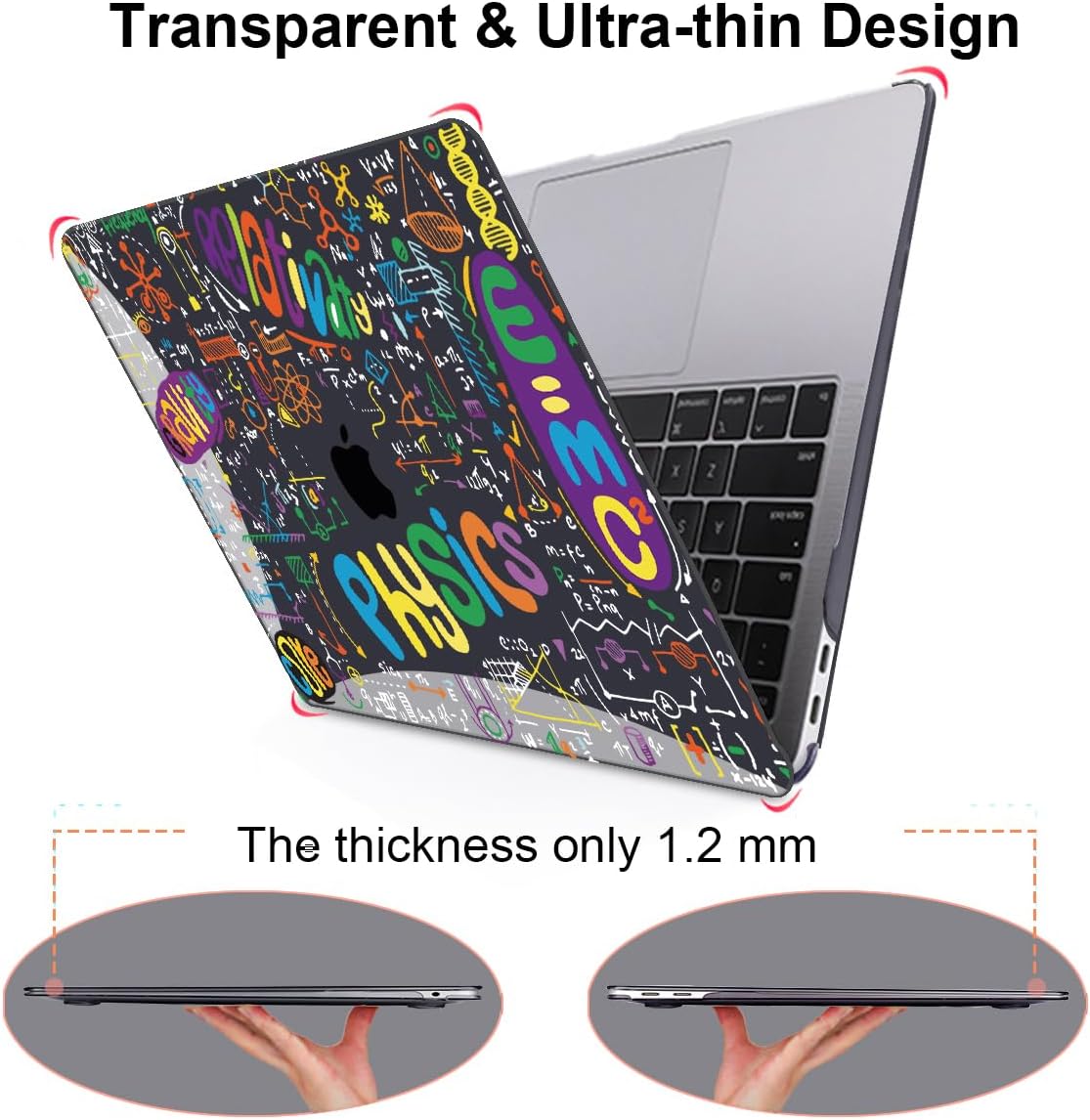 Compatible with MacBook Air 13 inch Case M1 A2337 A2179 A1932 2021 2020 2019 2018 Release with Retina Display & Touch ID, Crystal Black Pattern Plastic Hard Shell Cover, Physical Chemistry