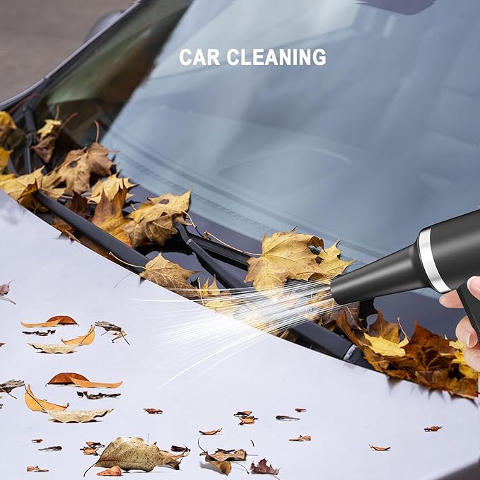 Cordless Electric Air Duster - 180K RPM Brushless Motor, 45W SuperFast Charge, 29.6Wh Rechargeable Battery, 4-Speed Adjustable Dust Blower for PC Cleaning, Electronics, Car & Woodworking, Black