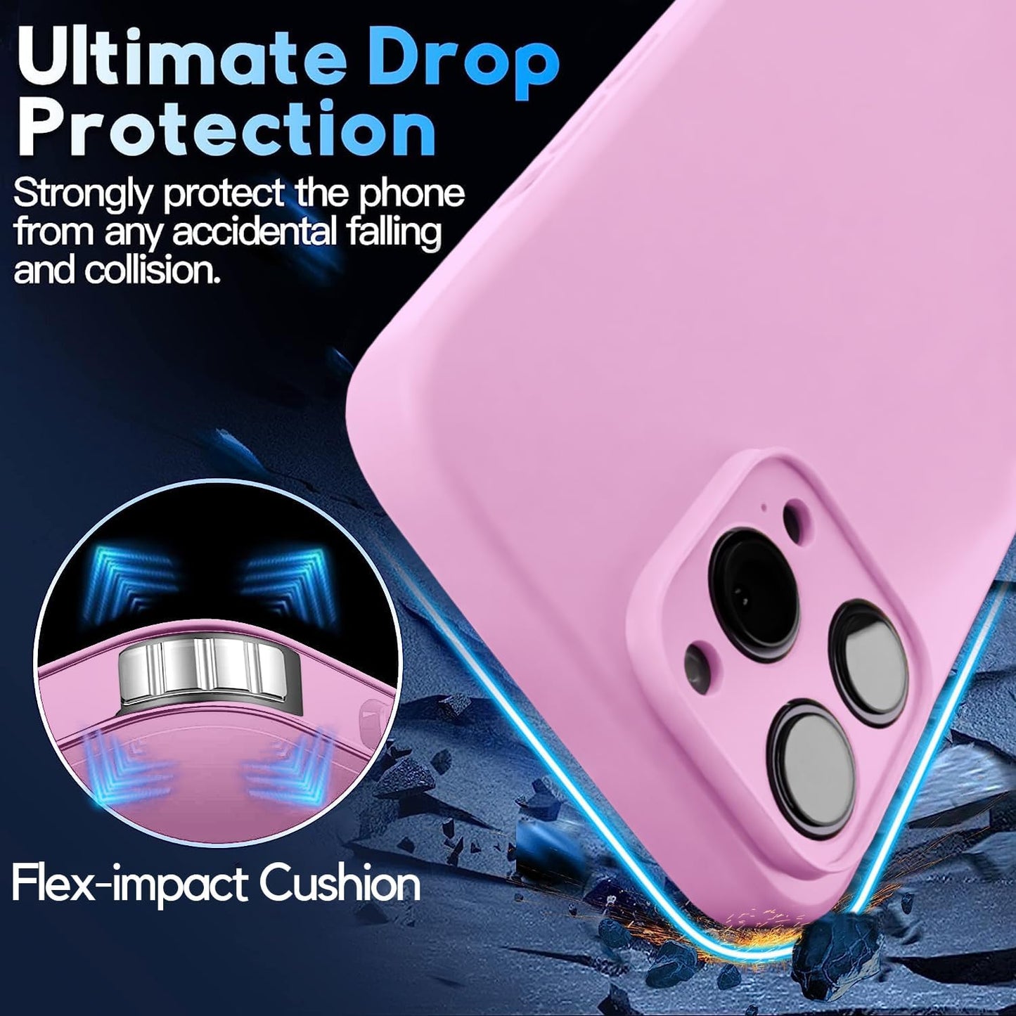 Blaspins Crossbody Lanyard Strap Case for iPhone 13, Neck Cross Body, Adjustable Holder Removable, Drop Protection Shockproof, Hands-Free Silicone Case Cover 6.1 inch, 150 cm Strap, iP13 - Pink