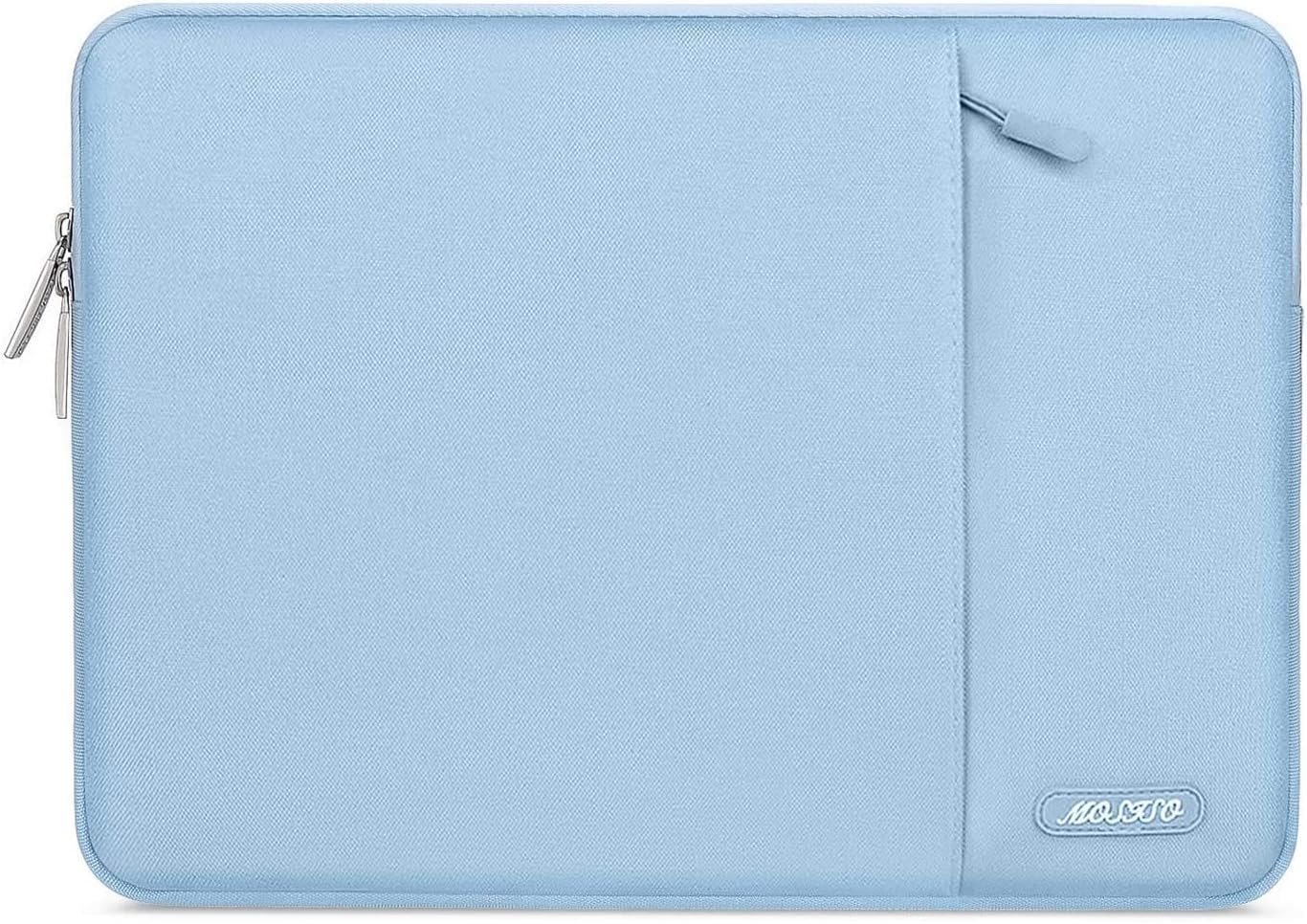 MOSISO Laptop Case 13.3 inch, 13-13.3 inch Laptop Sleeve Compatible with MacBook Air/Pro 13 / Pro 14, HP Dell ASUS Lenovo Notebook, Polyester Vertical Computer Sleeve Bag with Pocket, Air Blue