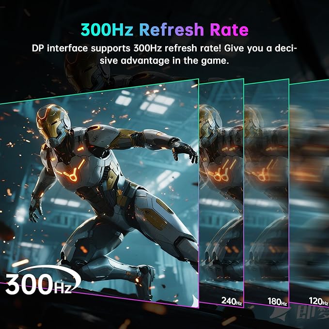 KTC 24.5 Inch 300Hz Gaming Monitor, FHD 1080P 240Hz Fast IPS Monitor, HDR, FreeSync, DisplayPort x1 HDMI x2, 119% sRGB, Height/Pivot/Tilt Adjustment, VESA Support, H25Y7