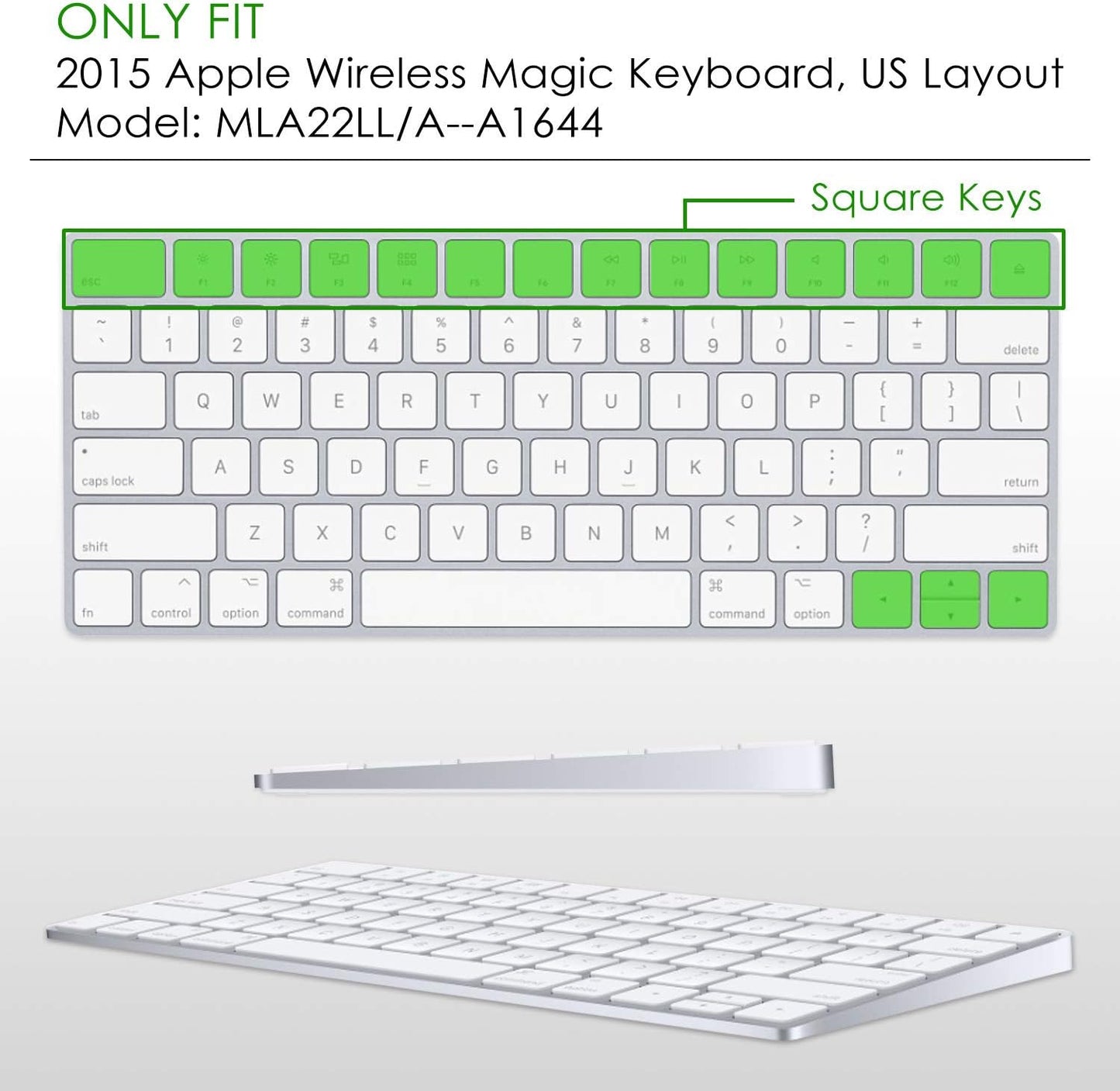 Allinside Black Cover for Apple Magic Keyboard (MLA22LL/A) with US Layout