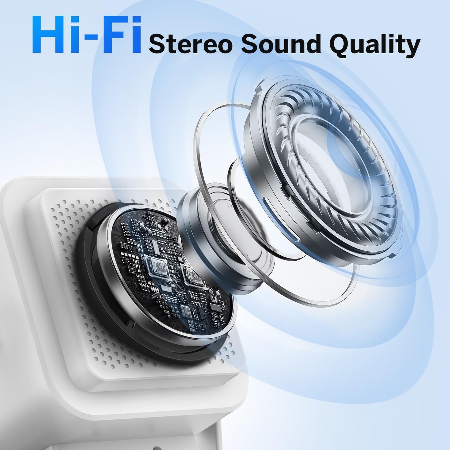 Wireless Induction Speaker 5-in-1 Bluetooth Speaker with Phone Stand,Stereo Sound, 3500mAh Rechargeable, 8 RGB Ambient Light, 360° Adjustable Holder for iPhone/Android/iPad,Gifts for Men Women (White)