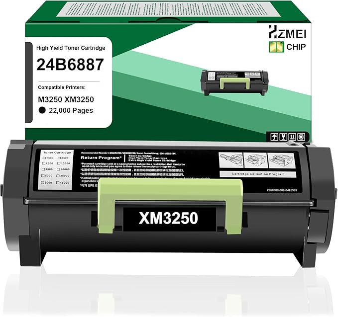 High Yield 24B6887 Black Toner Cartridge Replacement for Lexmark 24B6887 Toner Compatible with Lexmark M3250 XM3250 Printer