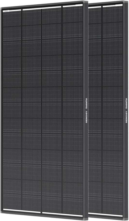 400 Watt Solar Panel, 2PCS Renogy ShadowFlux 200W Solar Panel Anti-Shading N-Type 16BB, 25% High-Efficiency, Solar Panels Charger for RV Marine Roof Farm Battery and Off-Grid Applications