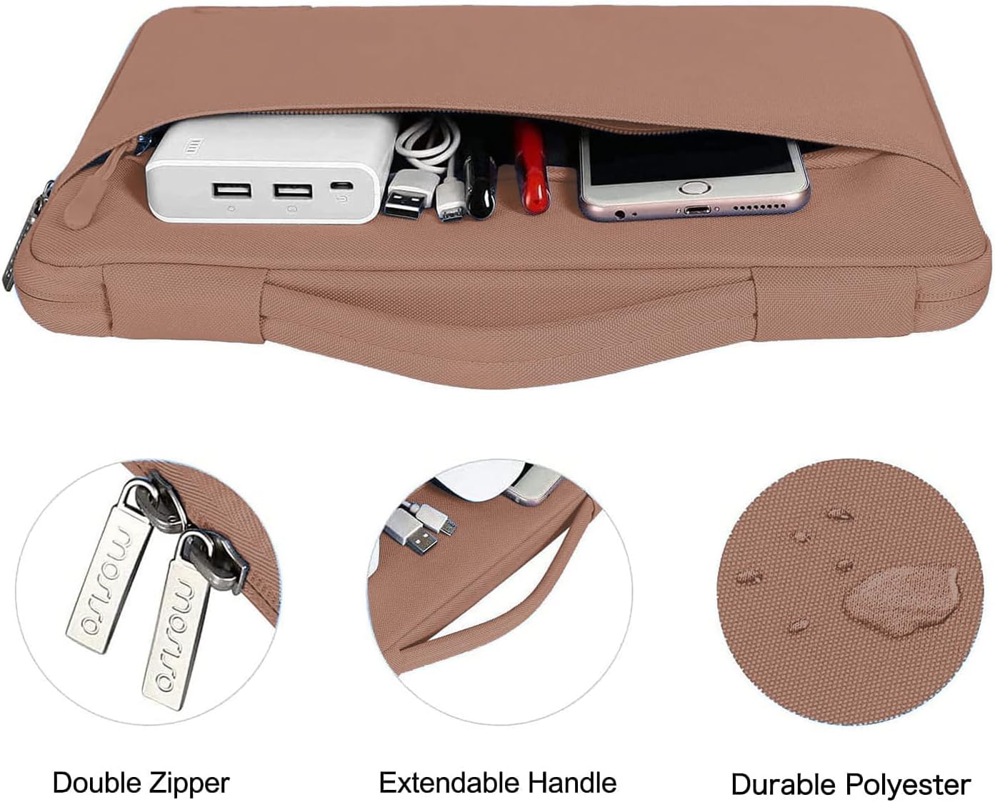 MOSISO Compatible with MacBook Air 13 inch Case 2025 2024 2023 2022 M4 A3240 M3 A3113 M2 A2681, Hard Shell&Sleeve Bag&Keyboard Skin&Webcam Cover&Screen Film for MacBook Air 13.6 inch, Caramel Brown