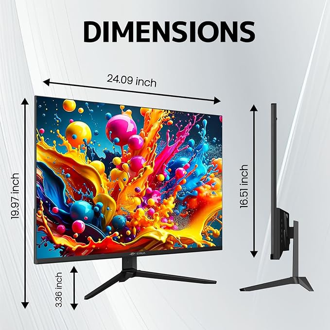 CRUA 28'' Monitor, 4K UHD+(3840×2560P)IPS 60Hz Computer Monitors, 15:10 Aspect Ratio, 10Bit Color, Built-in Speakers, Ultra-Clear PC Display Support HDMI 2.0 & DP1.4, Type-C Port, Wall Mountable–Black