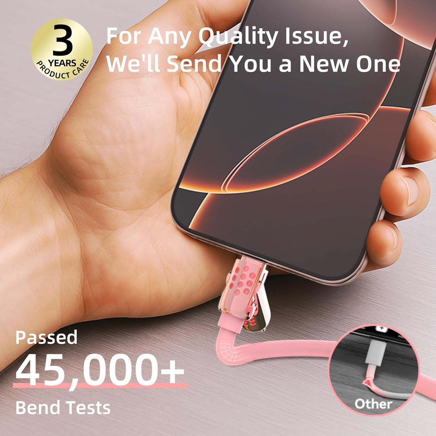 MFish 4-in-1 USB C Charging Cable, 6.6Ft Type C to Type C Cable, 240W Fast Charger for iPhone 16/15/14 Pro Plus Pro Max, for iPad MacBook Pro/Air, Laptops - Multi Charging Cable with USB-A