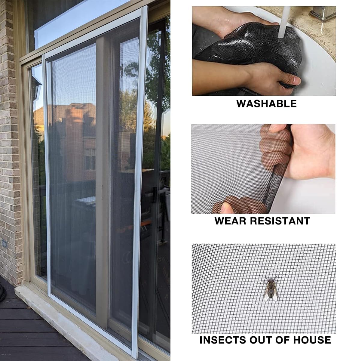 36inch*50ft Window Screens Roll, Replacement Repair Screens Mesh, Cuttable Fiberglass Screens Door Netting, DIY Screening Mesh Netting for Windows, Door, Pool, Porch,Patio -Black