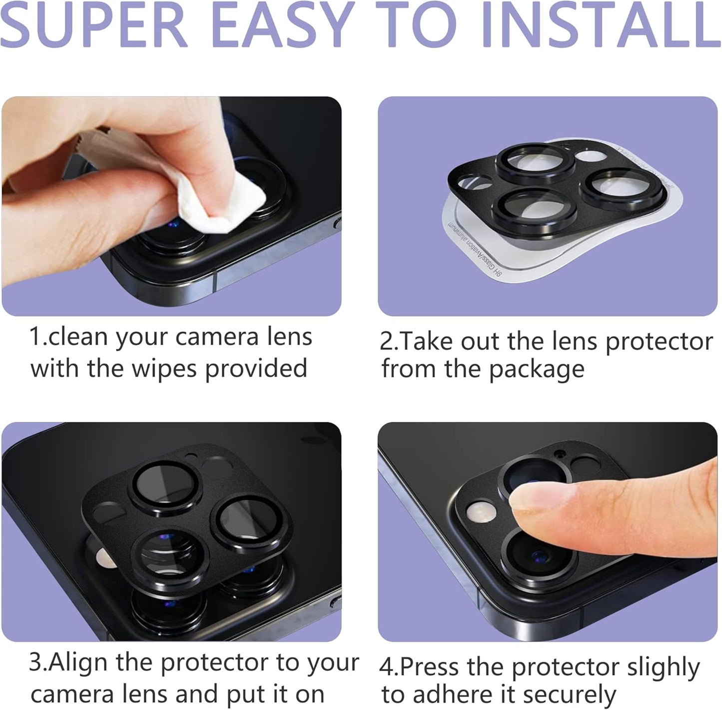 2 Pack Camera Lens Protector for iPhone 14 Pro/iPhone 14 Pro Max,[Not Easy to Breakn ] AR Tempered Glass Strong Adsorption Metal Camera Cover Screen- Gold