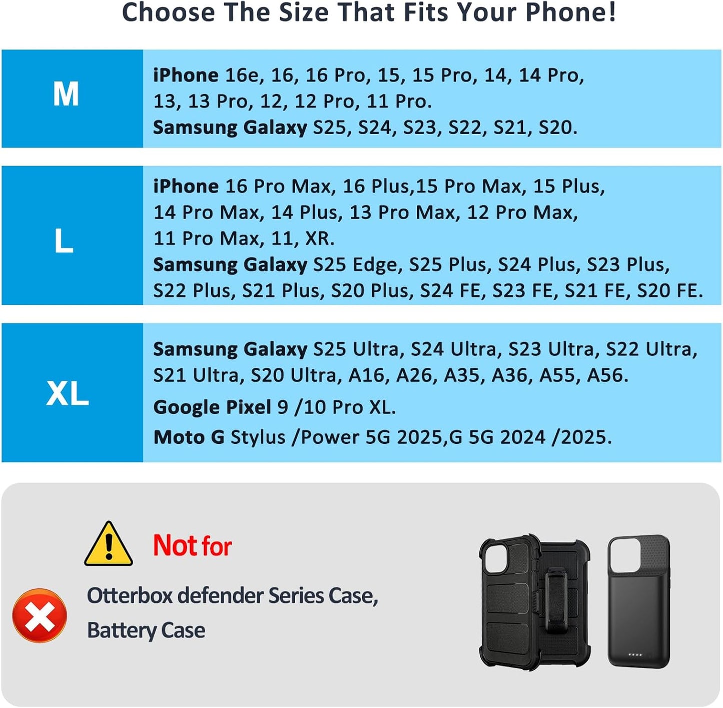Phone Holster for Belt with Metal Clip and Magnetic Closure Compatible with iPhone 16/15/14/13/12 Pro and Non-Pro, Galaxy S25 S24 S23 S22 for Everyday Protection, M-Blue