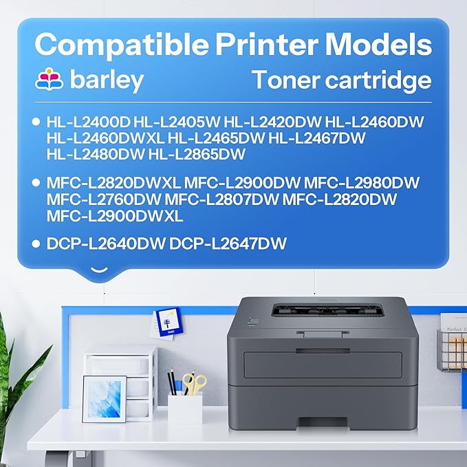 TN830XL 2PK Black High Yield Printer Toner Cartridge Compatible TN830XL TN 830XL Toner Cartridge Replacement for Brother TN830XL TN-830XL TN830 TN 830 Toner Cartridges HL-L2460DW DCP-L2640DW (2 Pack).