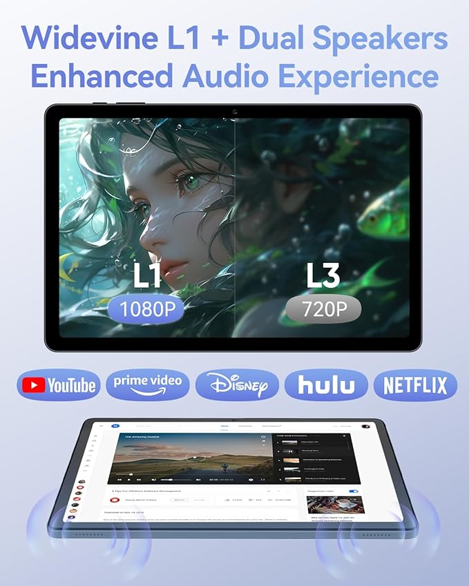 11 inch Android 15 Tablet, Helio G100 Octa-Core 16GB+128GB (1TB TF) Bpad 11 FHD 1920×1200 IPS 90Hz Widevine L1, 7000mAh PD 18W 5MP+8MP Camera, 4G LTE+2.4G/5G WiFi+BT5.0+GPS with Protective Case