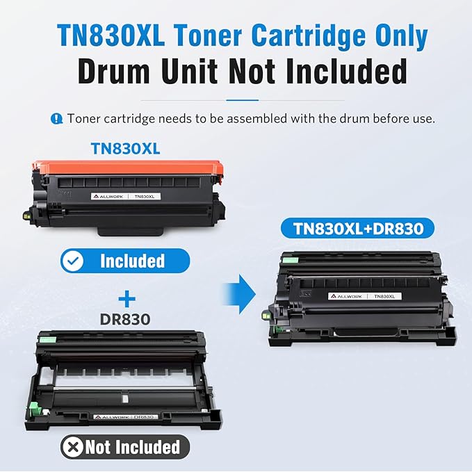 TN830XL Toner Cartridge Compatible Replacement for Brother DCP L2640DW L2647DW HL L2420DW L2460DW L2460DWXL L2465DW L2467DW L2480DW L2865DW MFC L2820DW L2900DWXL L2980DW (4 Black) High Yield