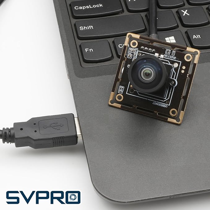 SVPRO 5MP 30FPS Fisheye USB Camera Module 200 Degree Ultra Wide Angle Webcam Board IMX335 Sensor Low Light Computer Vision Industrial Security Camera for PC,Raspberry Pi, Jeston Nano(M12 Lens)