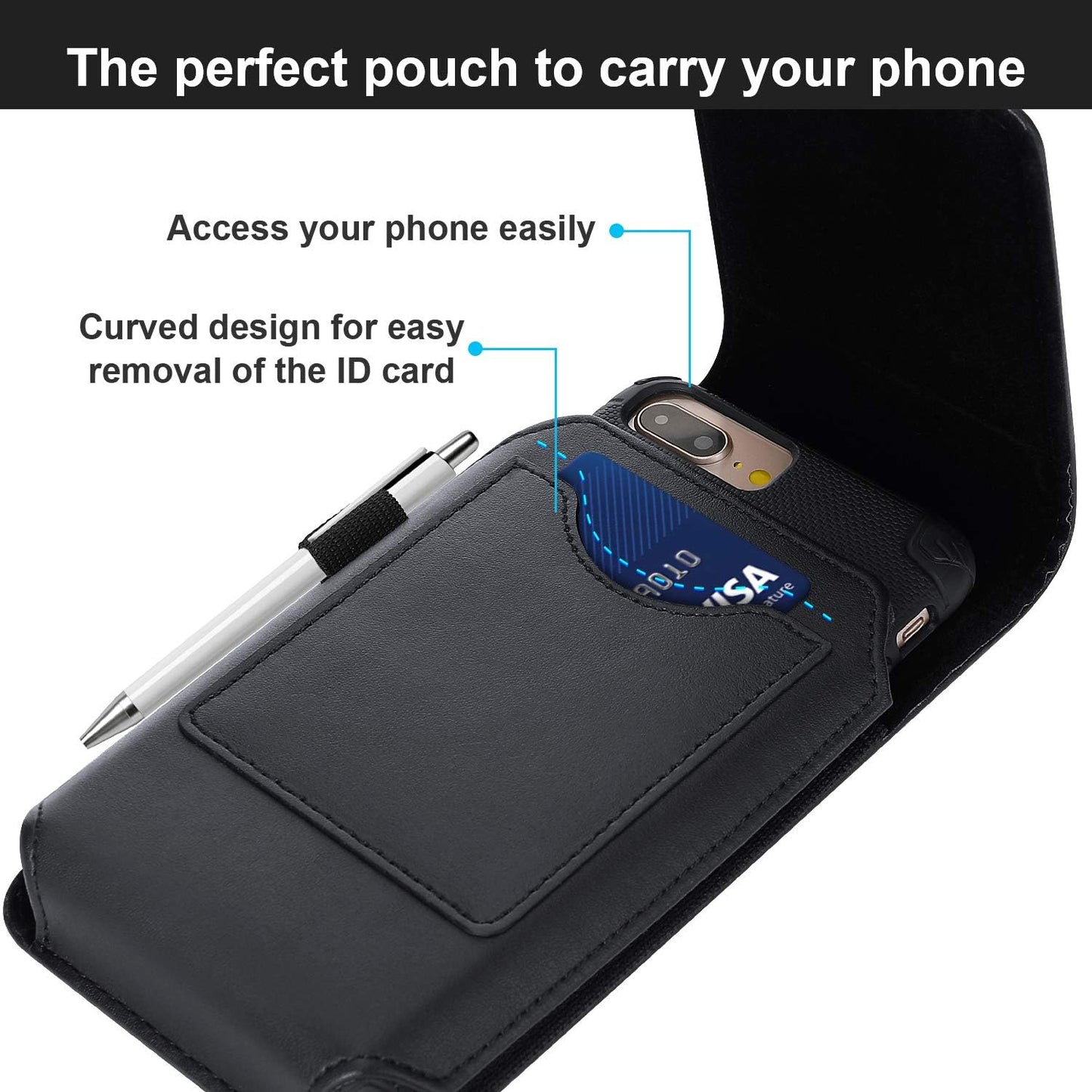 BECPLT Phone Holster for iPhone Air 17 Pro Max 16/15/14/13/12/11 Pro Max Leather Belt Case 360 Rotating Pouch Holster Belt Clip Case for iPhone Xs Max 8 Plus 7 Plus 6s+ 6+ Galaxy S25+ S24+ S23+ S22+