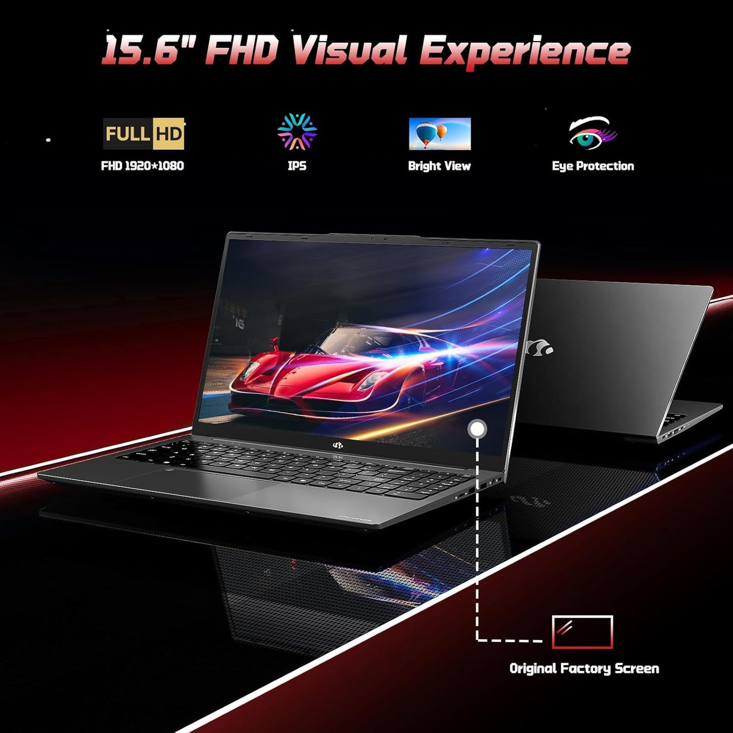 NIMO 15.6" FHD IPS Laptop, Intel N150 (Up to 3.6GHz, Beat i3-10110U), 16GB RAM 1TB SSD, Backlit Keyboard Fingerprint, Wi-Fi 6 BT5.2 Type-C 65W Computer for Students and Home Office