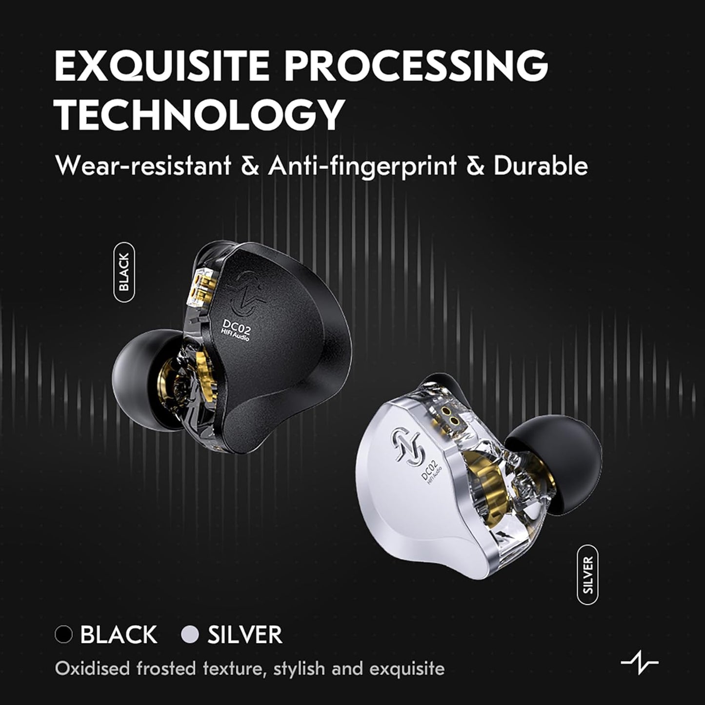 In Ear Earbuds Wired IEM Headphone,CCZ DC02 Dual Magnetic Circuit DD HIFI Earphones,Professional Hifi Earphone,Stereo Sound Earbuds Earphone,CCZ Solo In Ear Monitor for System (Silver, No MIC)