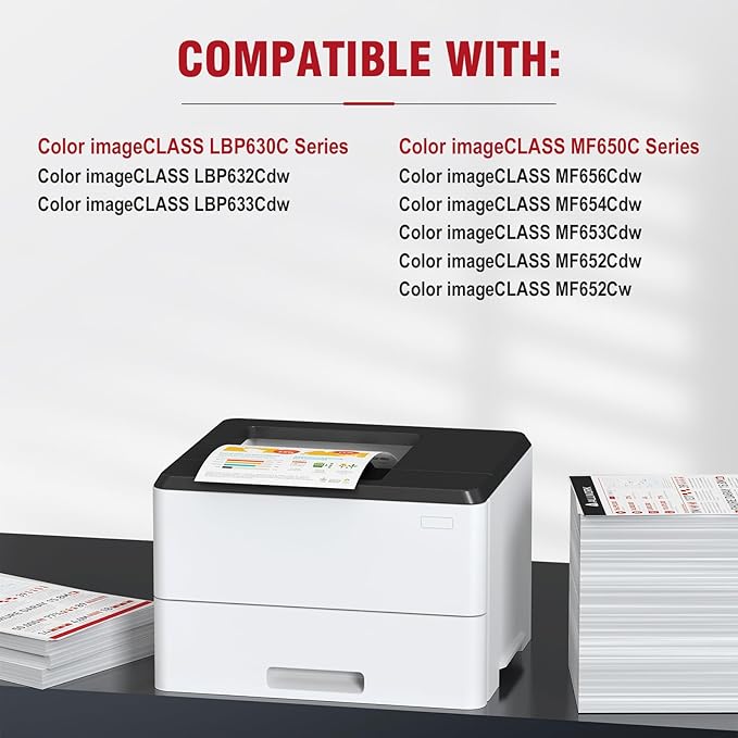 067 Toner Cartridge Set 4 Pack Compatible Replacement for Canon 067 067H Works for Canon Color imageCLASS MF650C LBP630C Series LBP632Cdw MF654Cdw MF656Cdw MF653Cdw Printer 4-Pack with Chip