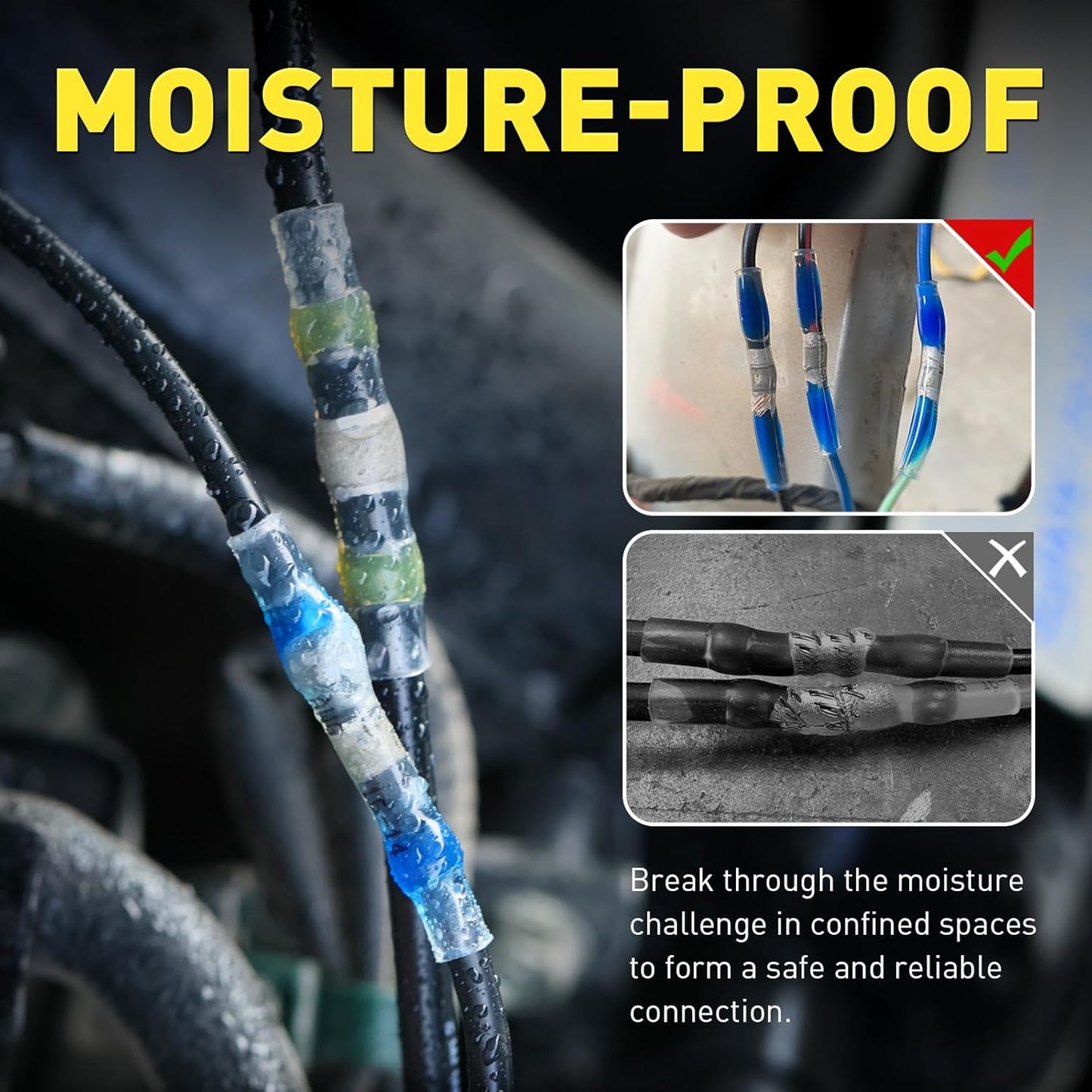 haisstronica 400 PCS Solder Seal Wire Connectors with Heat Gun Kit - Solder Sticks Wire Terminals Waterproof Electrical Connectors for Automotive, Marine, Wiring Repair