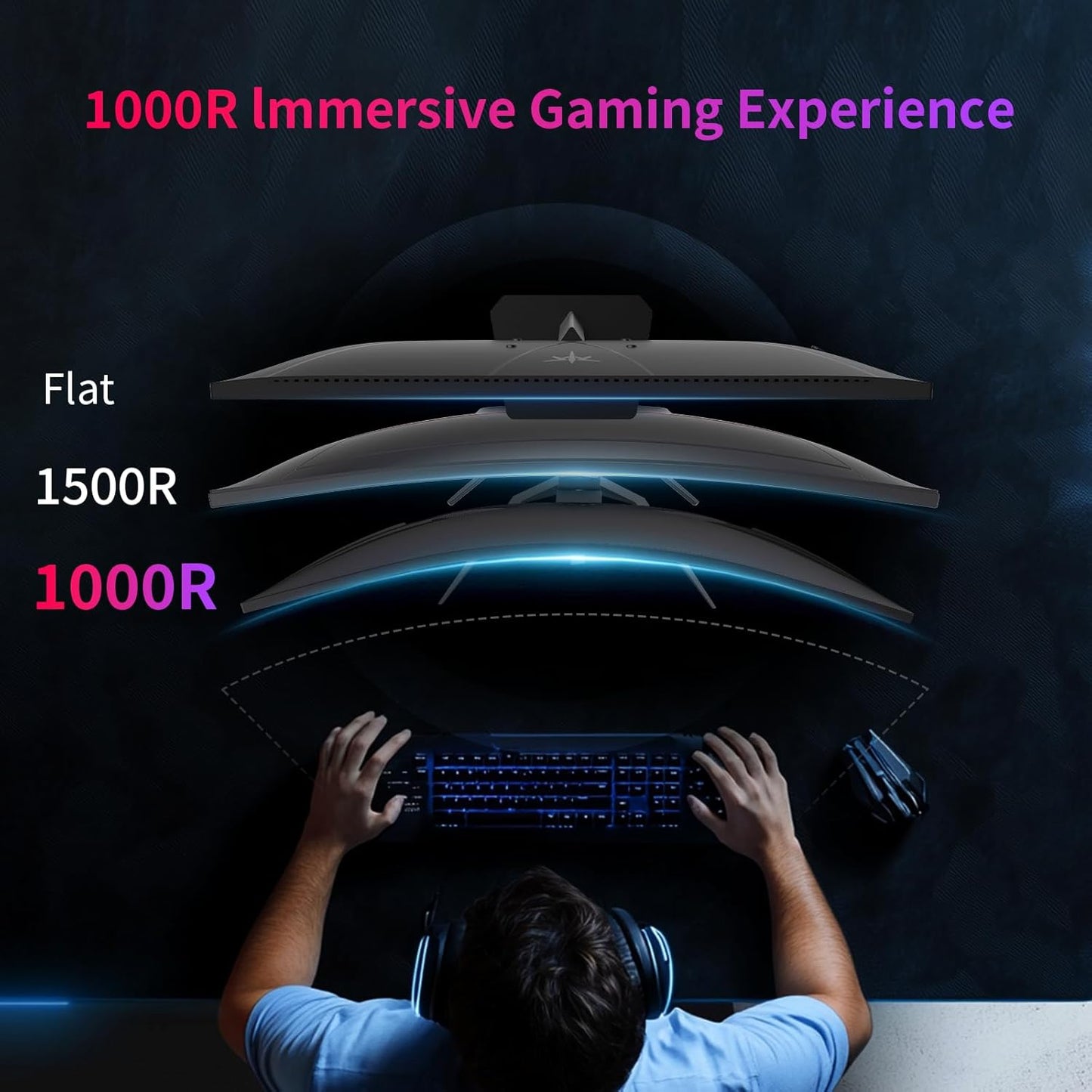 KTC 32Inch 240Hz Curved Gaming Monitor, 1000R VA, QHD(2560x1440p), 4000:1 Contrast, Support FreeSync GSync, HDMI2.0(144hz)/DP1.4(240hz)/Earphone, Tilt, Xbox PS5 Switch, 2K Computer Monitor for Gamer