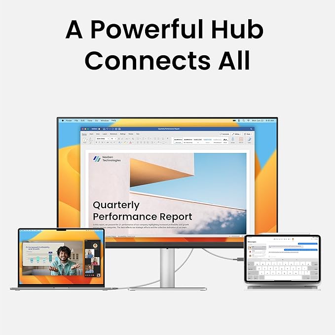 BenQ MA270U 27” 4K 3840x2160 Monitor for MacBook® Pro/Air, Dual USB-C, 90W Power Delivery, Mac Color Match, USB Hub, Brightness & Volume Control on Mac, Height & Tilt Adjustable Stand, P3 Color Gamut