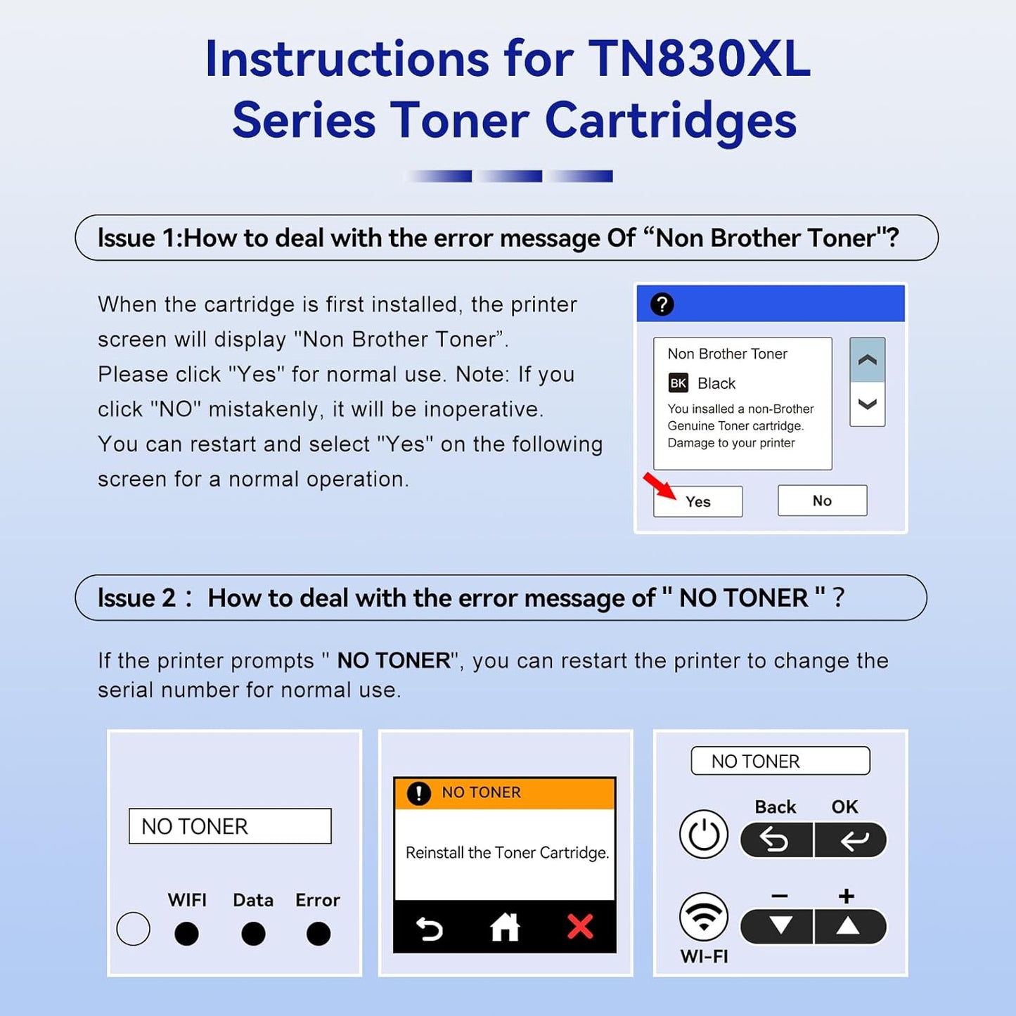 TN830XL TN830 Toner Cartridge Printer Compatible Replacement for Brother TN830XL TN-830 TN830 Black for HL-L2460DW DCP-L2640DW HL-L2405W L2400D L2480DW MFC-L2820DW MFC-L2820DWXL TN830/TN830XL Toner,2P
