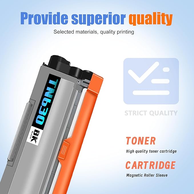 2-Pack TN630 Black Toner Cartridge, Replacement for Brother TN-630 for HL-L2300D L2305W L2315DW L2320D L2340DW L2360DW L2380DW MFC-L2680W L2700DW L2705DW L2720DW L2740DW DCP-L2520DW L2540DW Printer