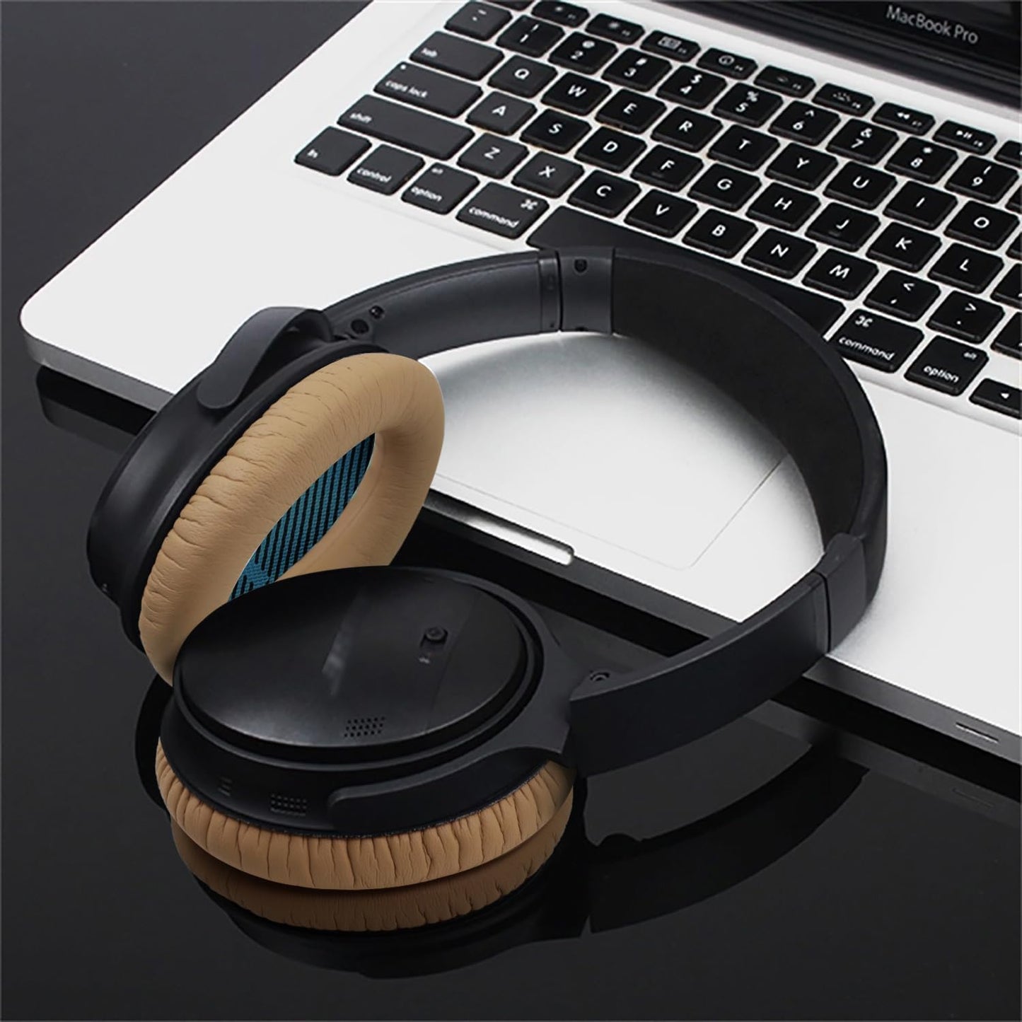 Replacement Ear Pads for Bose QuietComfort 35 35 II 15 25(qc 35 25 15/QC35 ii), Headphone Ear Covers, High Density Memory Cotton, Soft Leather, Adaptive Noise Isolation Headphones Pads Cushions